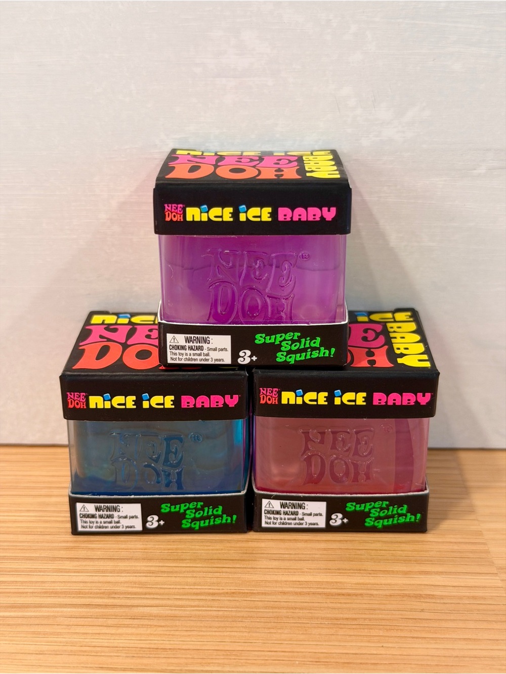 3 Needoh Nice Ice Baby Pink Purple Blue